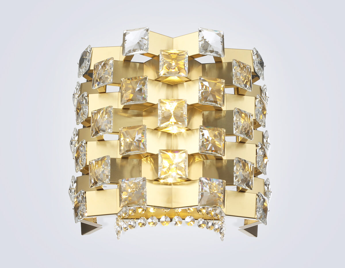 LH41014/2 BS/CL латунь/прозрачный E14*2 max 40W 300*190*270 — изображение 2