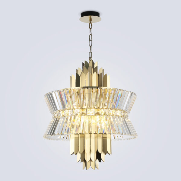 LH41017/12 BS/CL латунь/прозрачный E14*12 max 40W D560*660