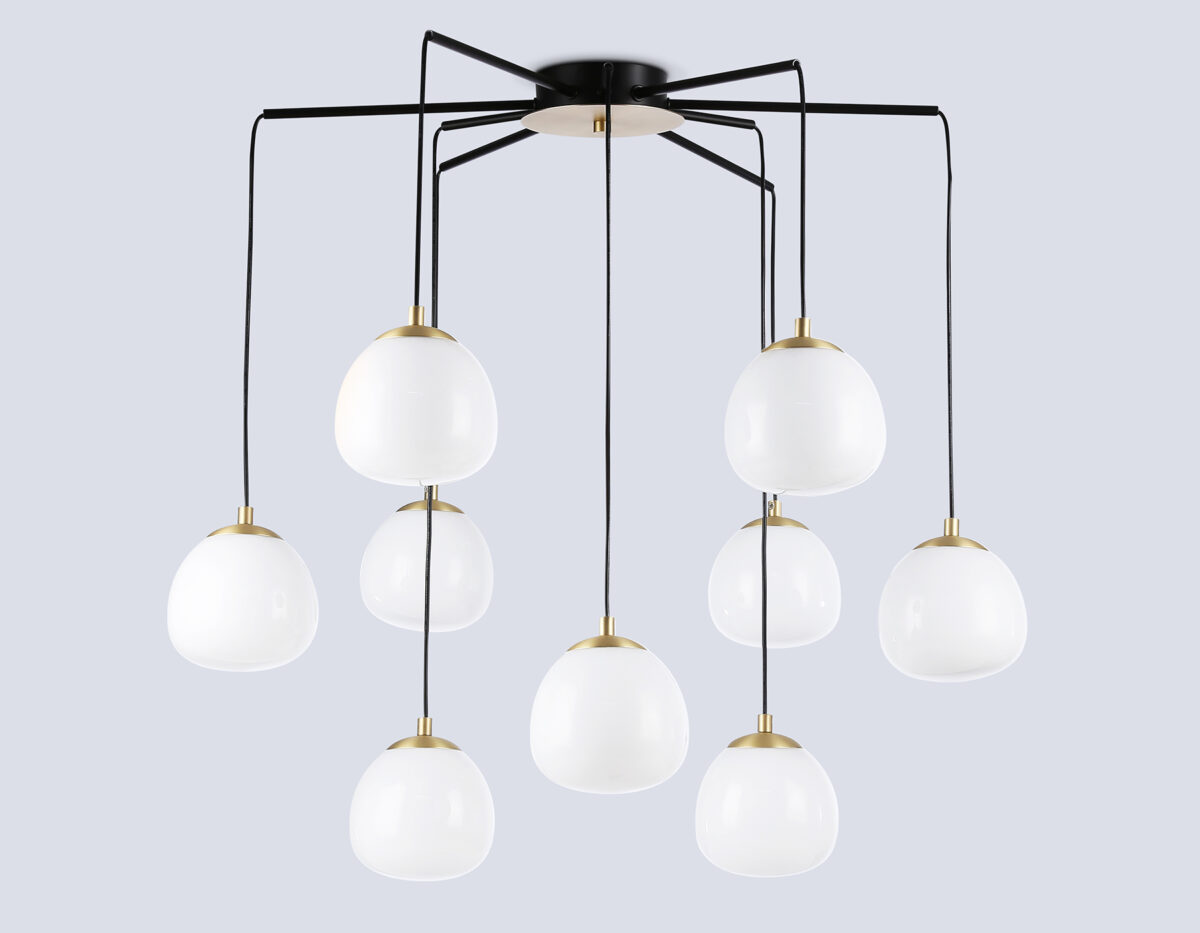 LH51001/6+3 SGD/BK/FR золотой песок/черный /белый матовый G9*9 max 28W D750*700 — изображение 3