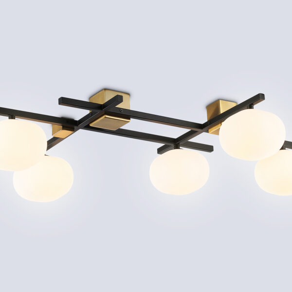 LH51015/5 BK/BS/FR черный/латунь/белый матовый G9*5 max 28W 800*560*170