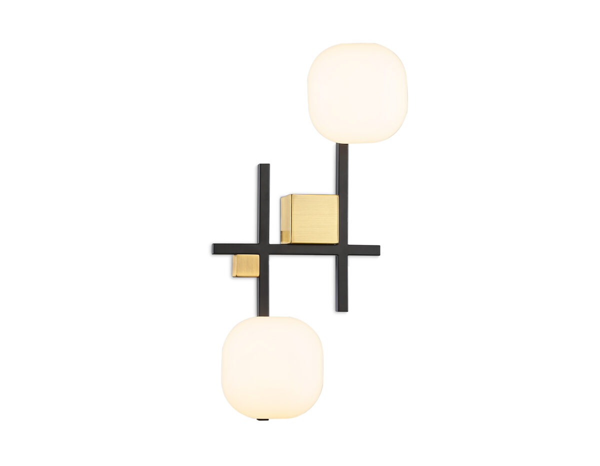 LH51019/2 BK/BS/FR черный/латунь/белый матовый G9*2 max 28W 230*170*480 — изображение 7