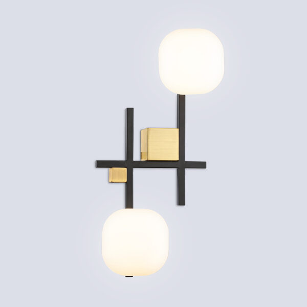 LH51019/2 BK/BS/FR черный/латунь/белый матовый G9*2 max 28W 230*170*480