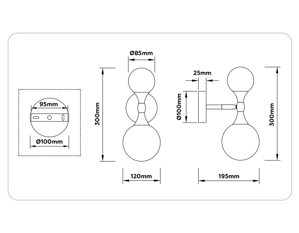 LH51053/2 GD/FR золото/белый матовый G9*2 max 28W 120*195*300 — изображение 6