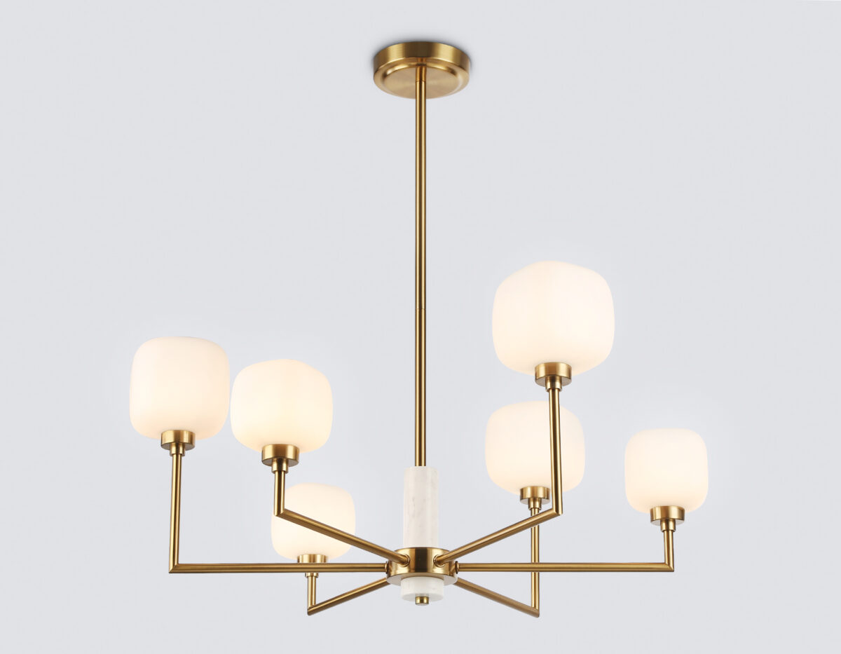 LH53015/6 BS/FR латунь/белый матовый G9*6 max 40W D690*680 — изображение 2