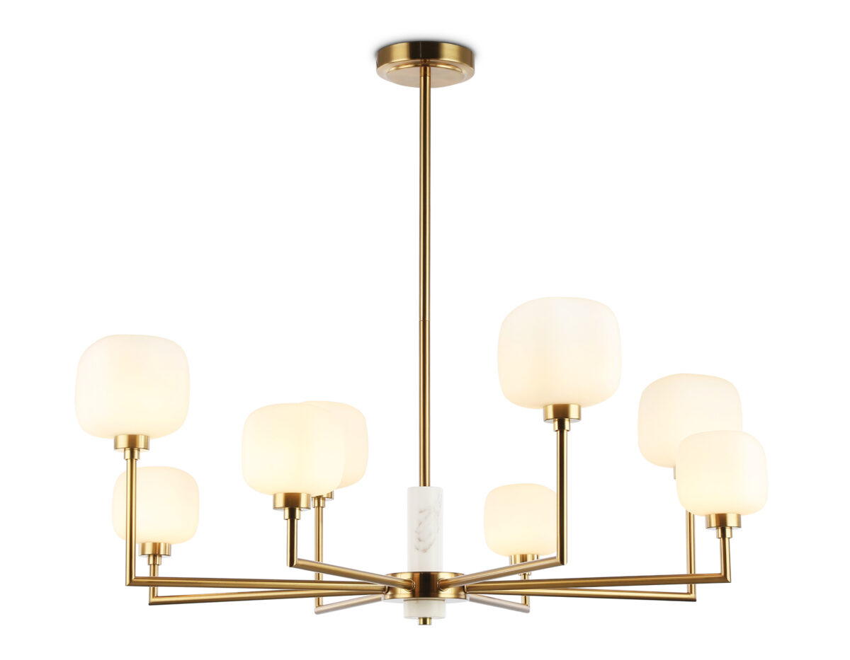 LH53017/8 BS/FR латунь/белый матовый G9*8 max 40W D830*680 — изображение 8