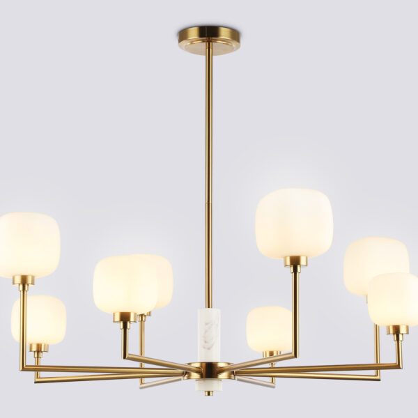 LH53017/8 BS/FR латунь/белый матовый G9*8 max 40W D830*680