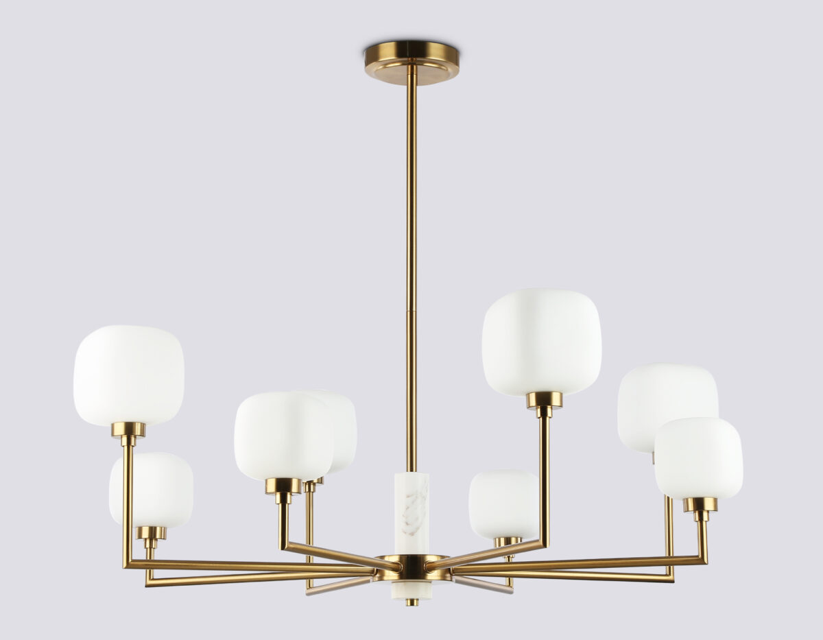 LH53017/8 BS/FR латунь/белый матовый G9*8 max 40W D830*680 — изображение 3