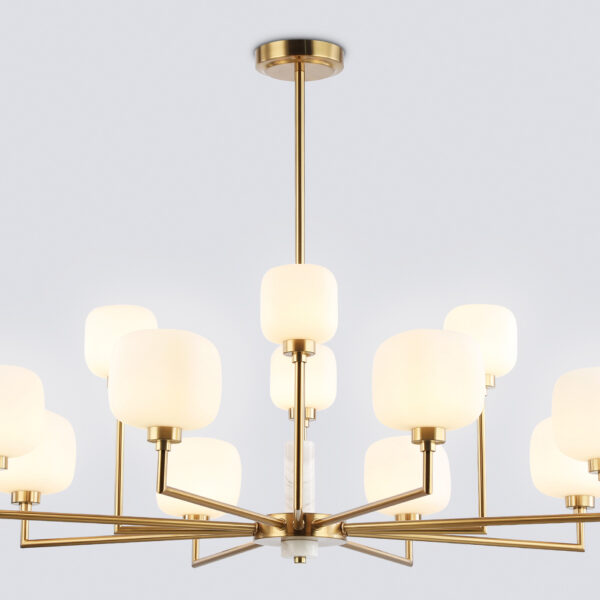 LH53019/12 BS/FR латунь/белый матовый G9*12 max 40W D910*680