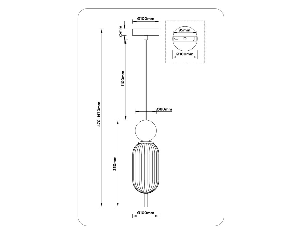 LH53101 BS/GR/FR латунь/серый/белый матовый G9 max 28W D100*330 — изображение 6