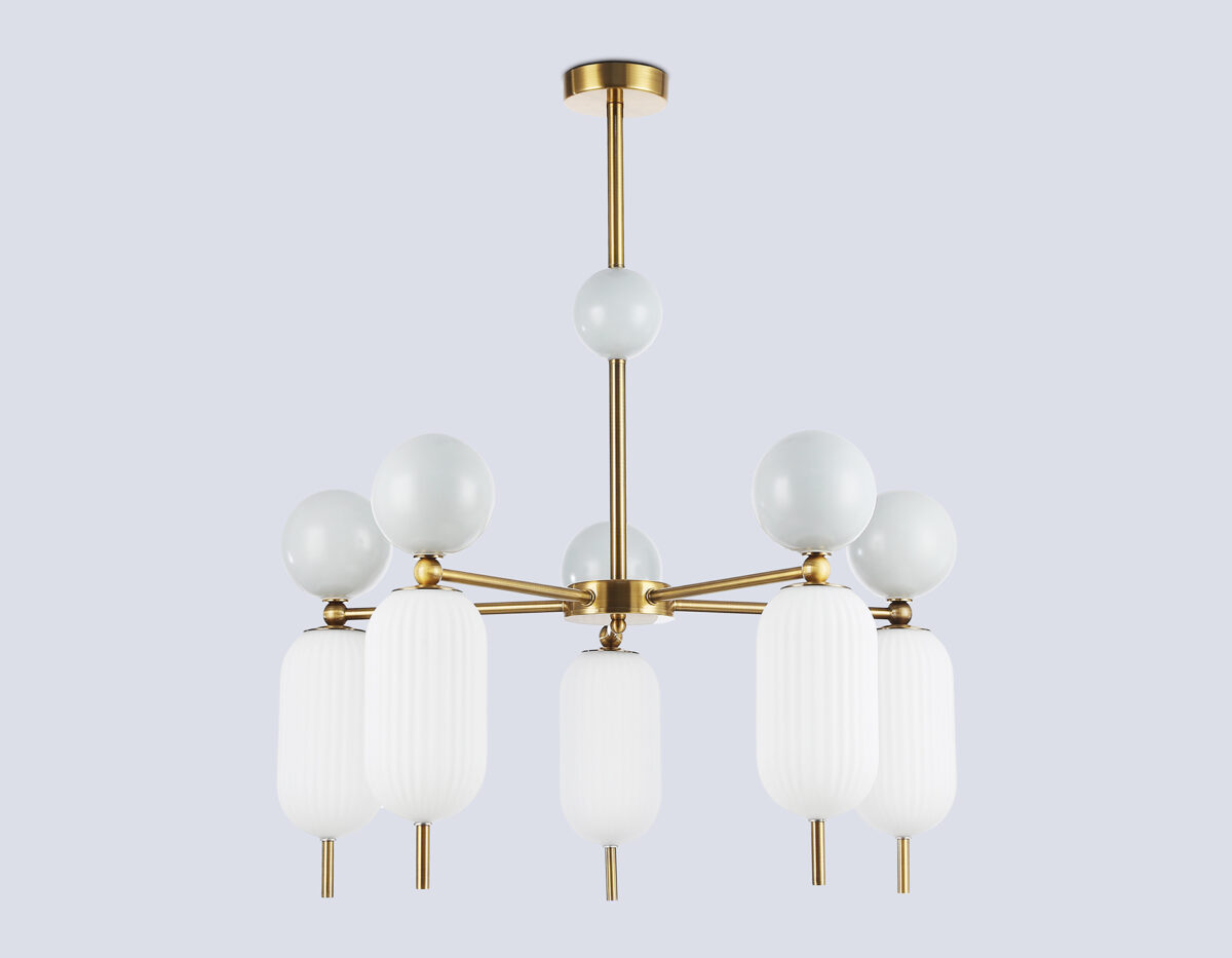 LH53104/5 BS/GR/FR латунь/серый/белый матовый G9*5 max 28W D650*750 — изображение 3