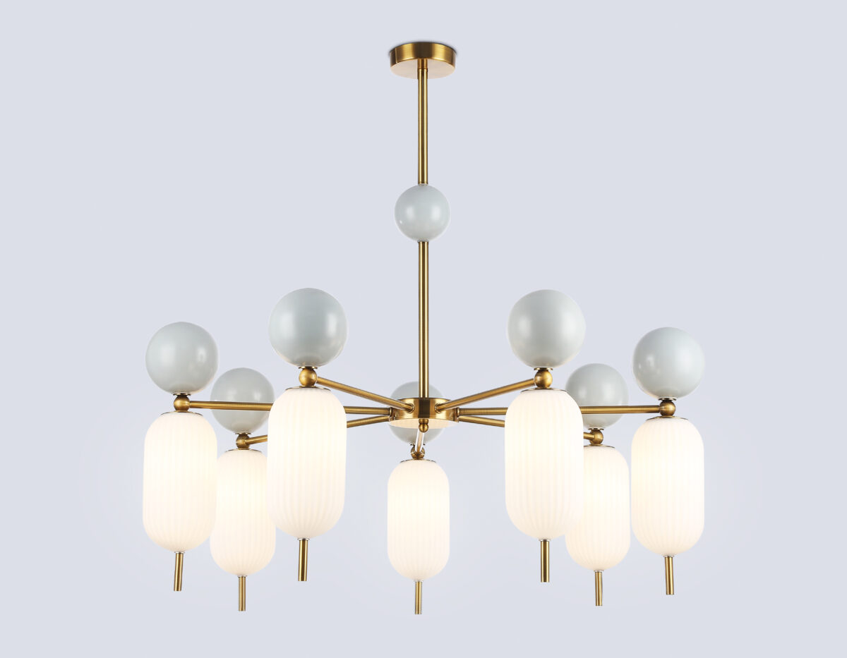 LH53106_mode1 LH53106/7 BS/GR/FR латунь/серый/белый матовый G9*7 max 28W D800*800 — изображение 1