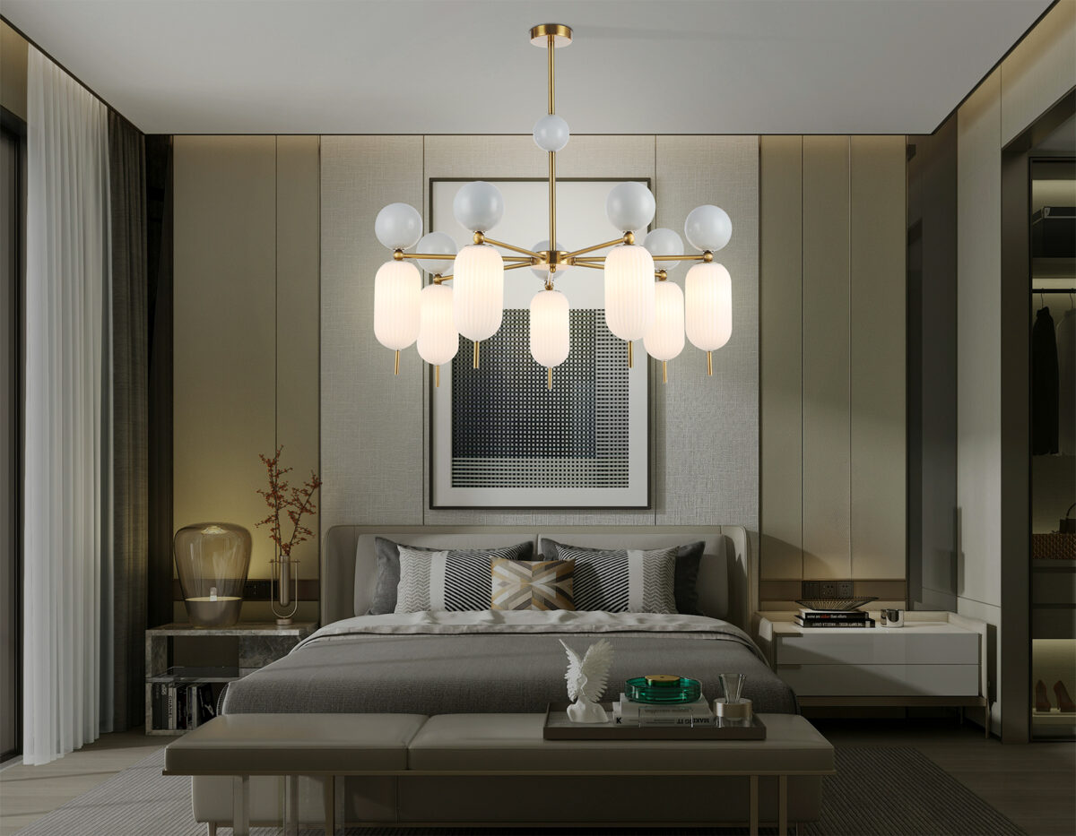 LH53106/7 BS/GR/FR латунь/серый/белый матовый G9*7 max 28W D800*800 — изображение 6