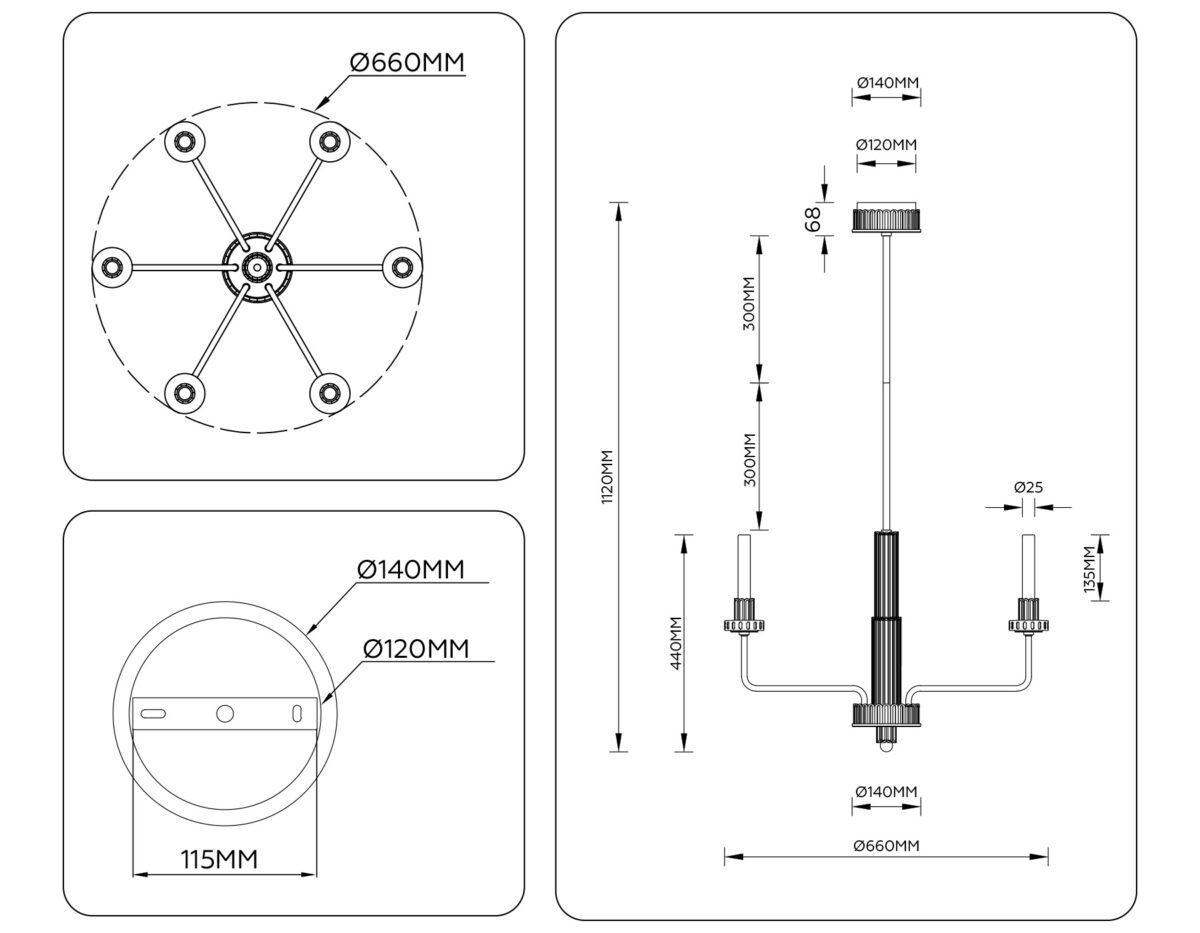 LH53124/6 GD/WH/GB золото/белый/серо-синий 10W 3000K D660*1120 — изображение 7