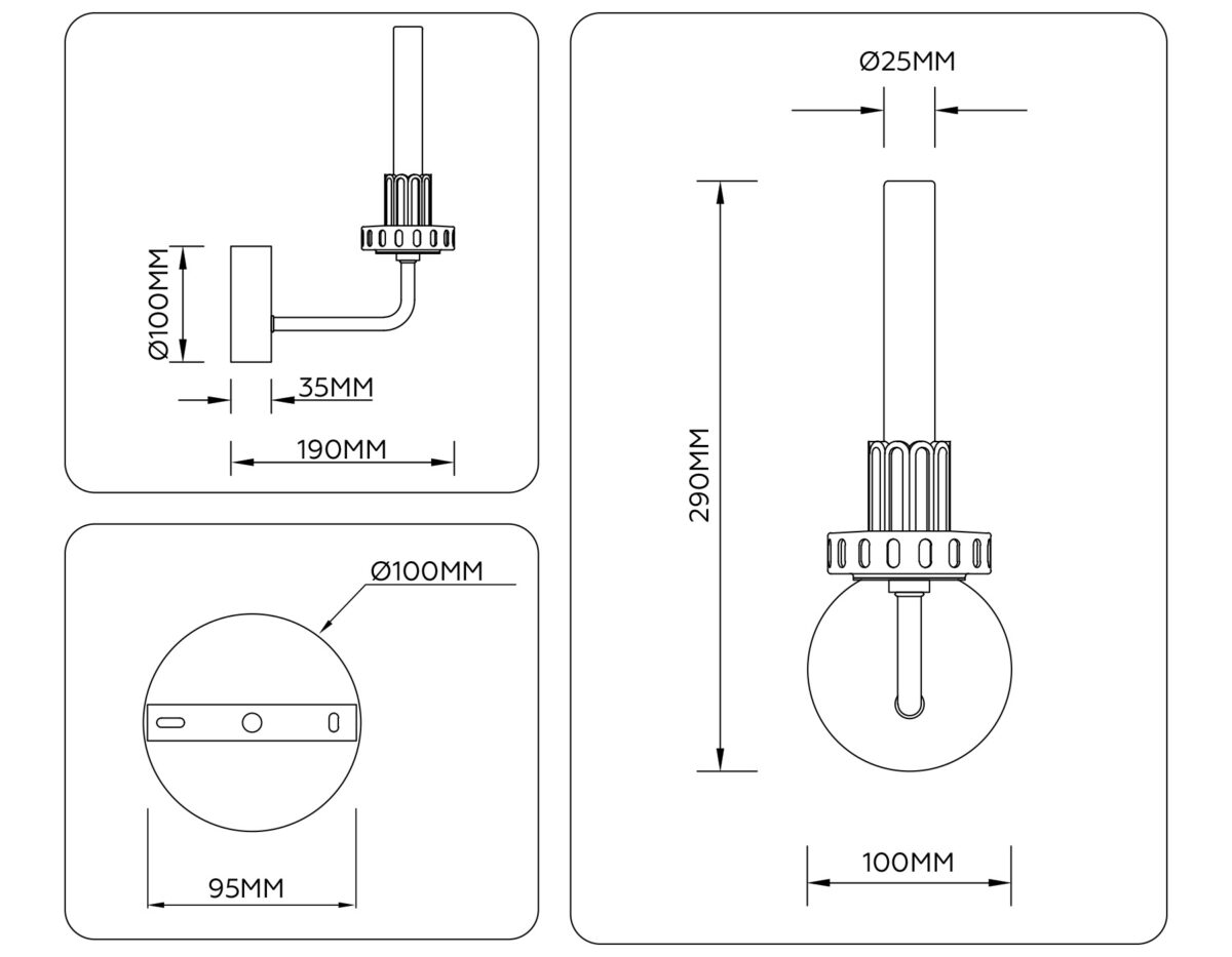 LH53128 GD/WH/GB золото/белый/серо-синий 2W 3000K 100*190*290 — изображение 7