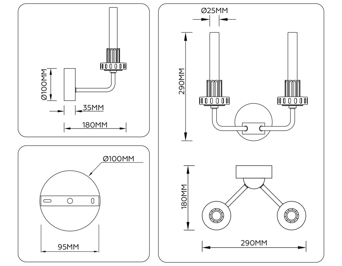 LH53130/2 GD/WH/GB золото/белый/серо-синий 4W 3000K 290*180*290 — изображение 7