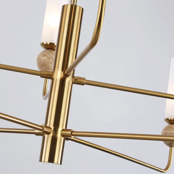 LH53252/8 BS/FR латунь/белый матовый E14*8 max 40W D1260*1445