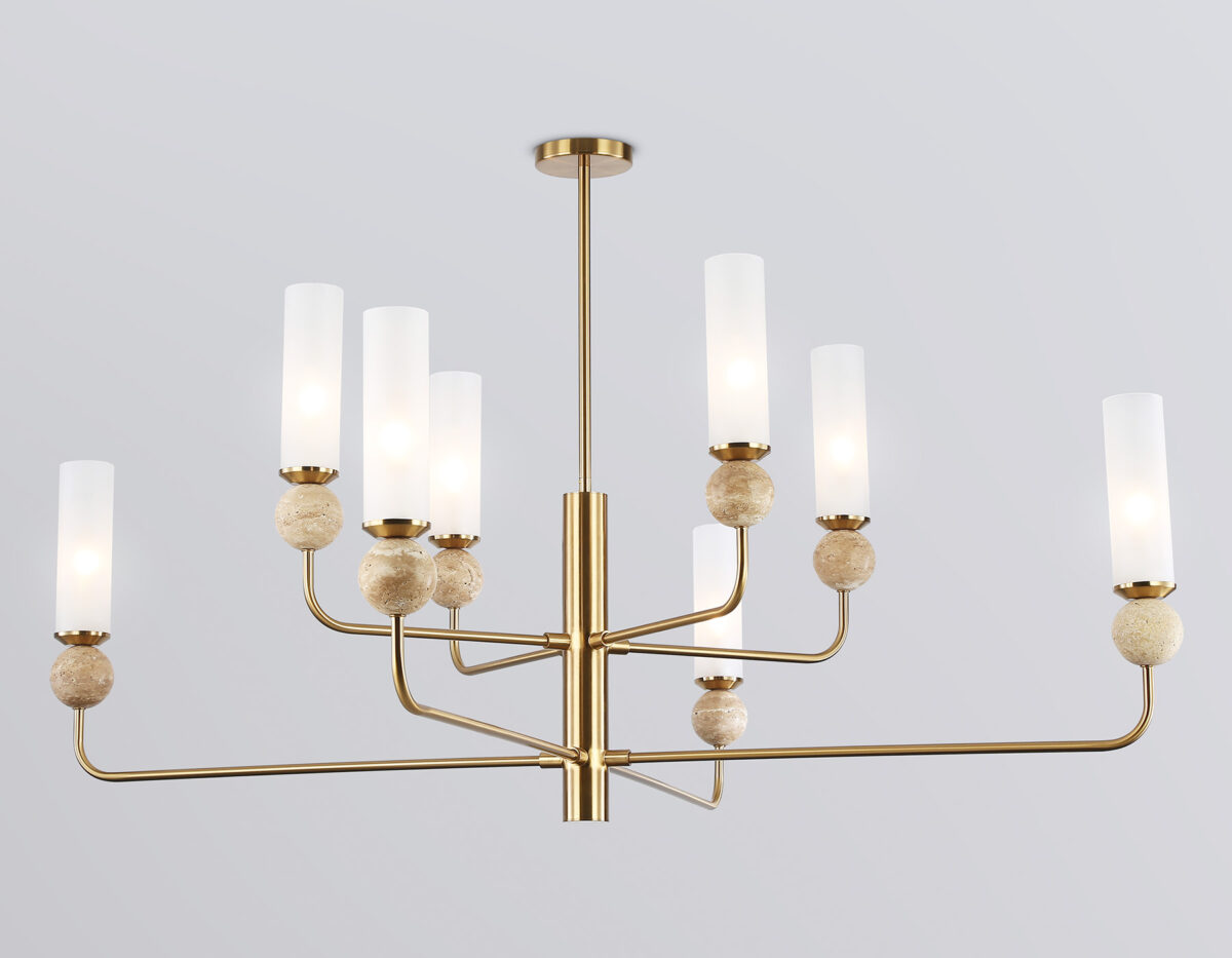 LH53252/8 BS/FR латунь/белый матовый E14*8 max 40W D1260*1445 — изображение 2