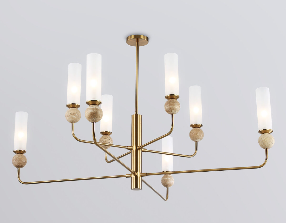 LH53252/8 BS/FR латунь/белый матовый E14*8 max 40W D1260*1445 — изображение 3