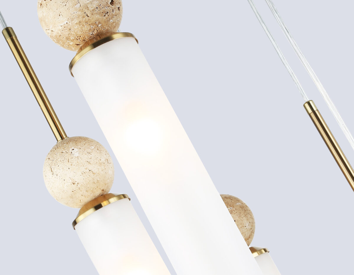 LH53259/5 BS/FR латунь/белый матовый E14*5 max 40W D330*1200 — изображение 5