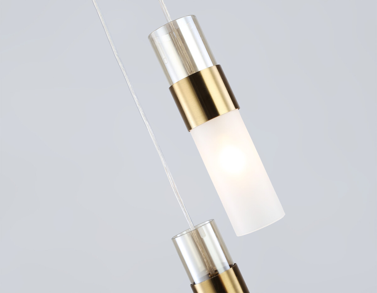 LH55112/3 BS/FR/TI латунь/белый матовый/янтарь E14*3 max 40W D220*1200 — изображение 4