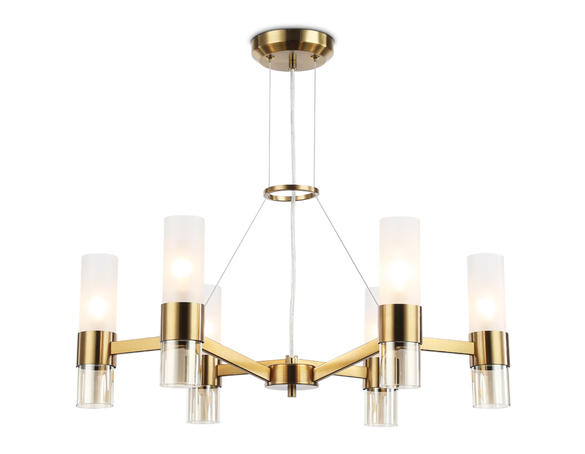 LH55114/6 BS/FR/TI латунь/белый матовый/янтарь E14*6 max 40W D650*1080 — изображение 7