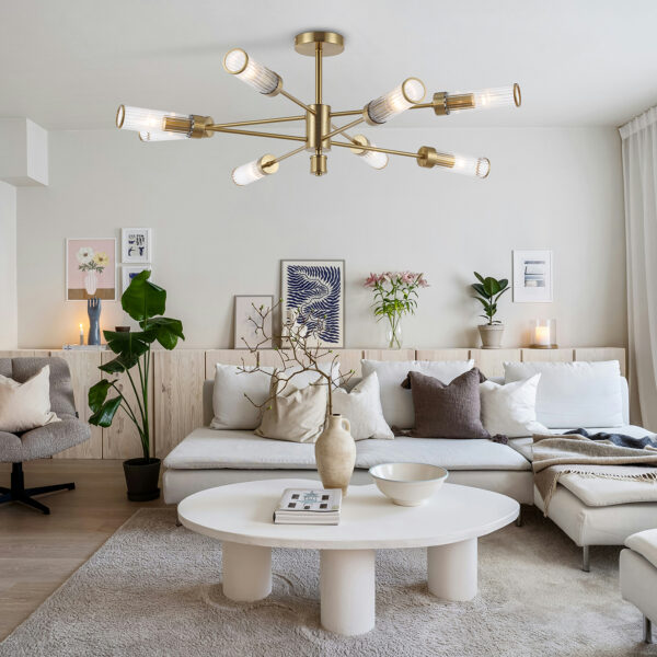 LH55162/8 BS/CL латунь/прозрачный E14/8 max 40W D930*330