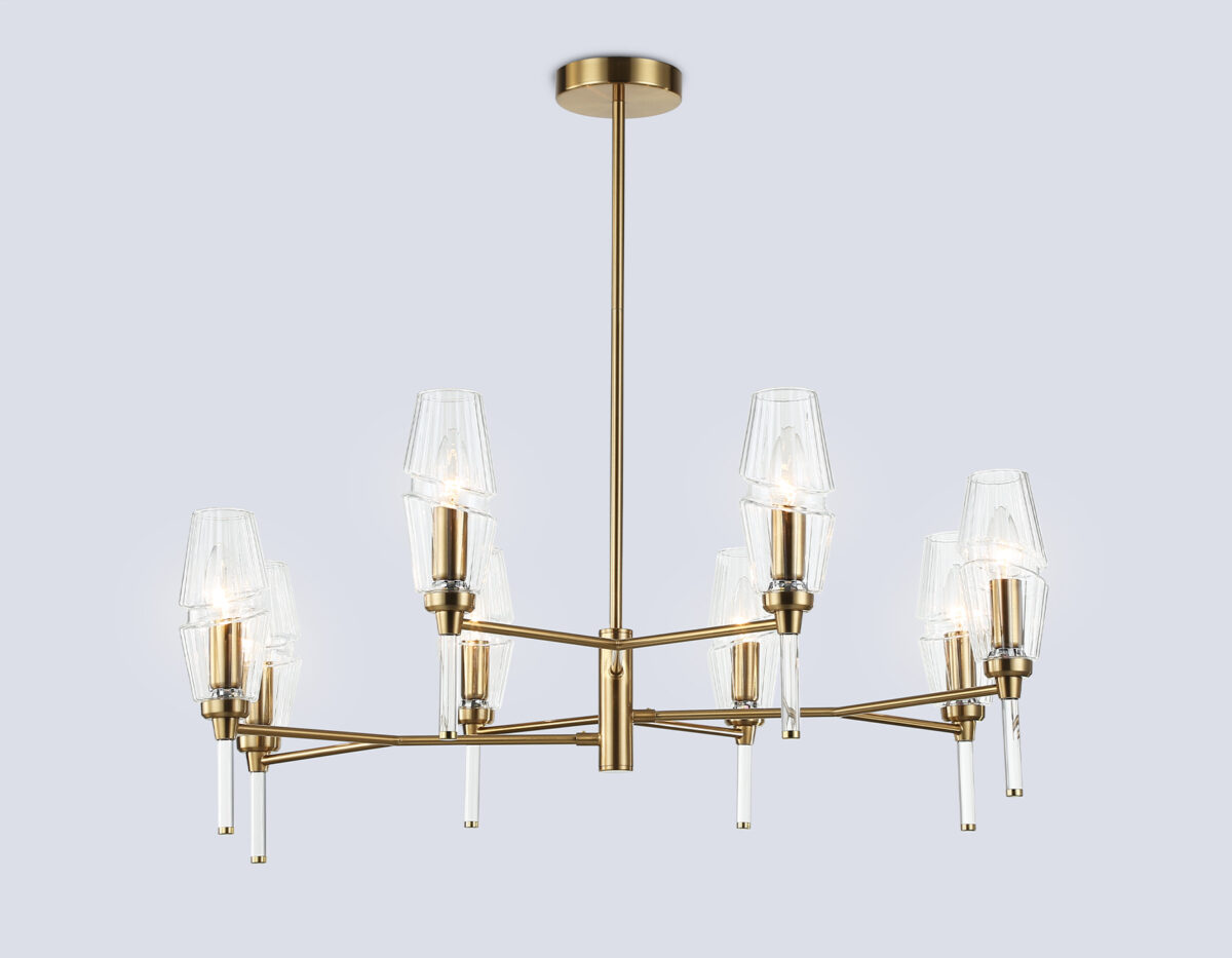 LH55202_mode1 LH55202/8 BS/CL латунь/прозрачный E14*8 max 40W D800*520 — изображение 1