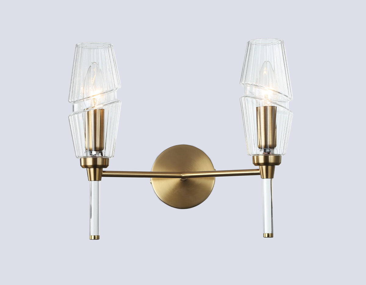 LH55206/2 BS/CL латунь/прозрачный E14*2 max 40W 330*170*280 — изображение 1