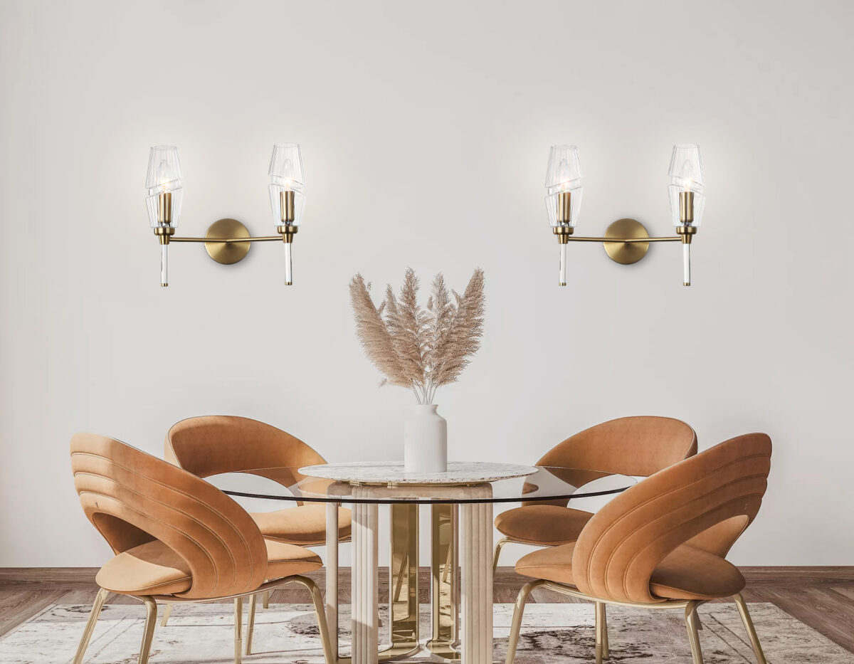 LH55206/2 BS/CL латунь/прозрачный E14*2 max 40W 330*170*280 — изображение 9