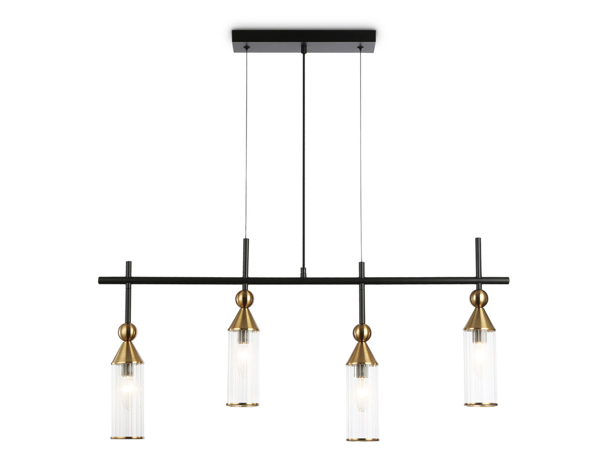 LH55254/4 BK/BS/CL черный/латунь/прозрачный E14*4 max 40W 845*65*1150 — изображение 7