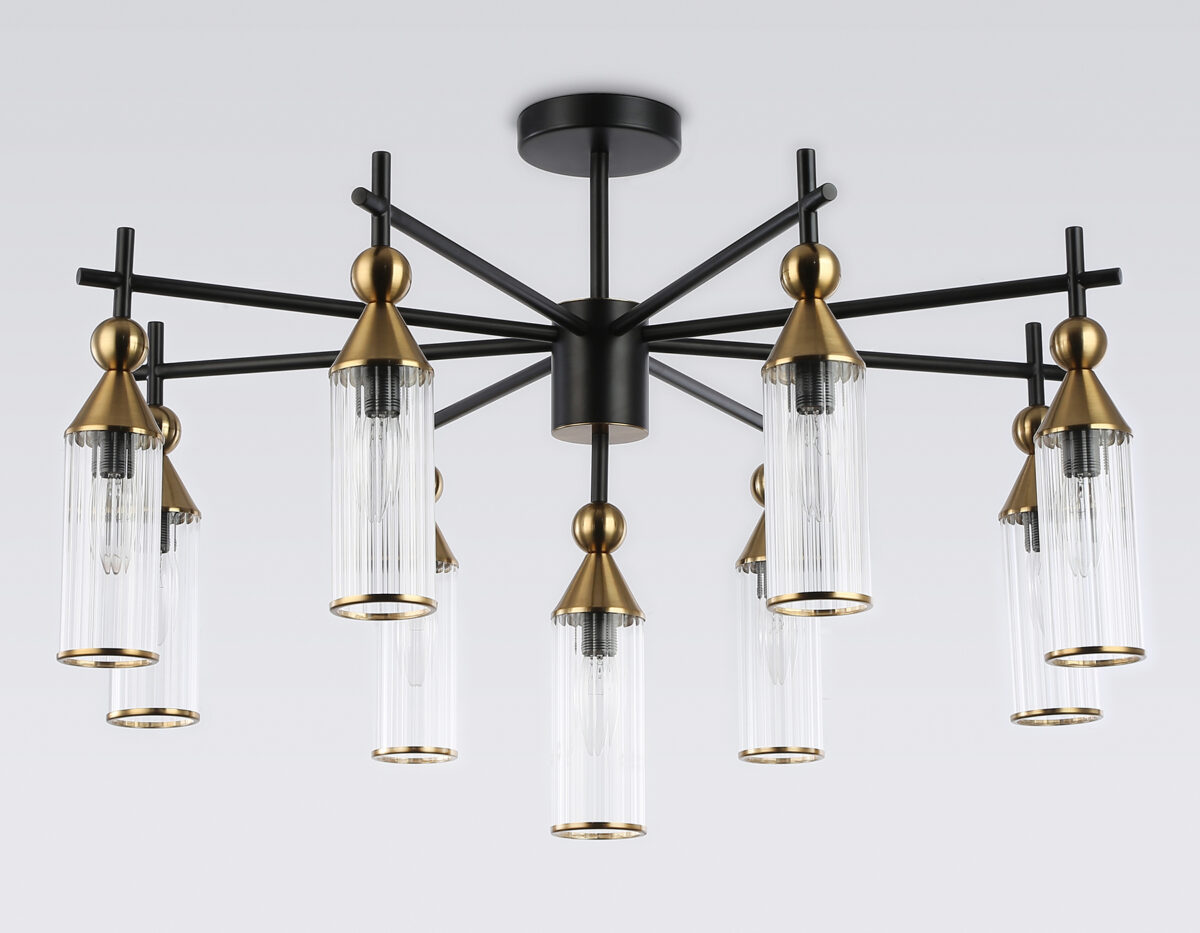 LH55258/9 BK/BS/CL черный/латунь/прозрачный E14*9 max 40W D770*530 — изображение 3