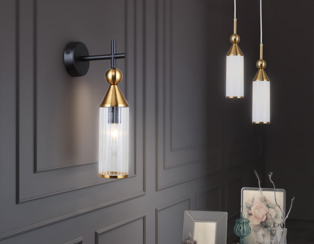 LH55271 BS/FR латунь/белый матовый E14 max 40W D65*1500 — изображение 6