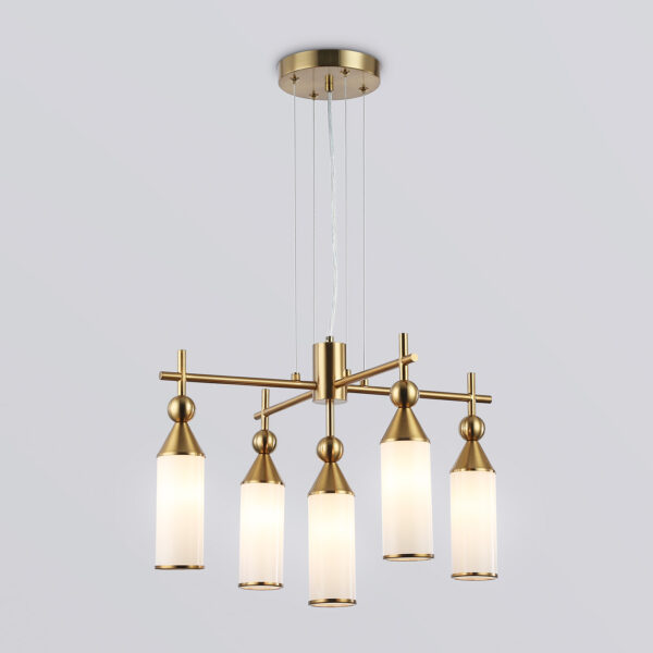 LH55276/5 BS/FR латунь/белый матовый E14*5 max 40W D520*1390