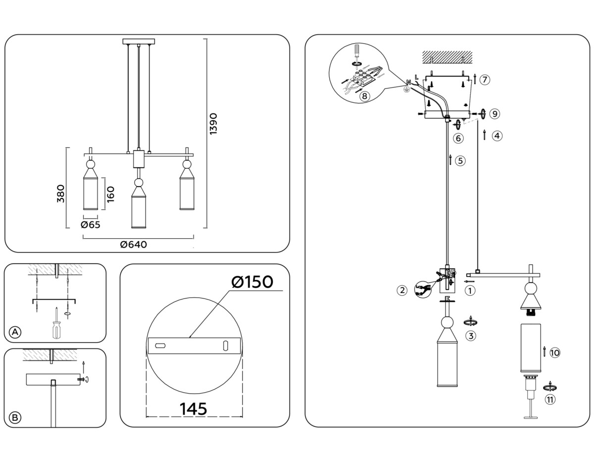 LH55278/7 BS/FR латунь/белый матовый E14*7 max 40W D640*1390 — изображение 6