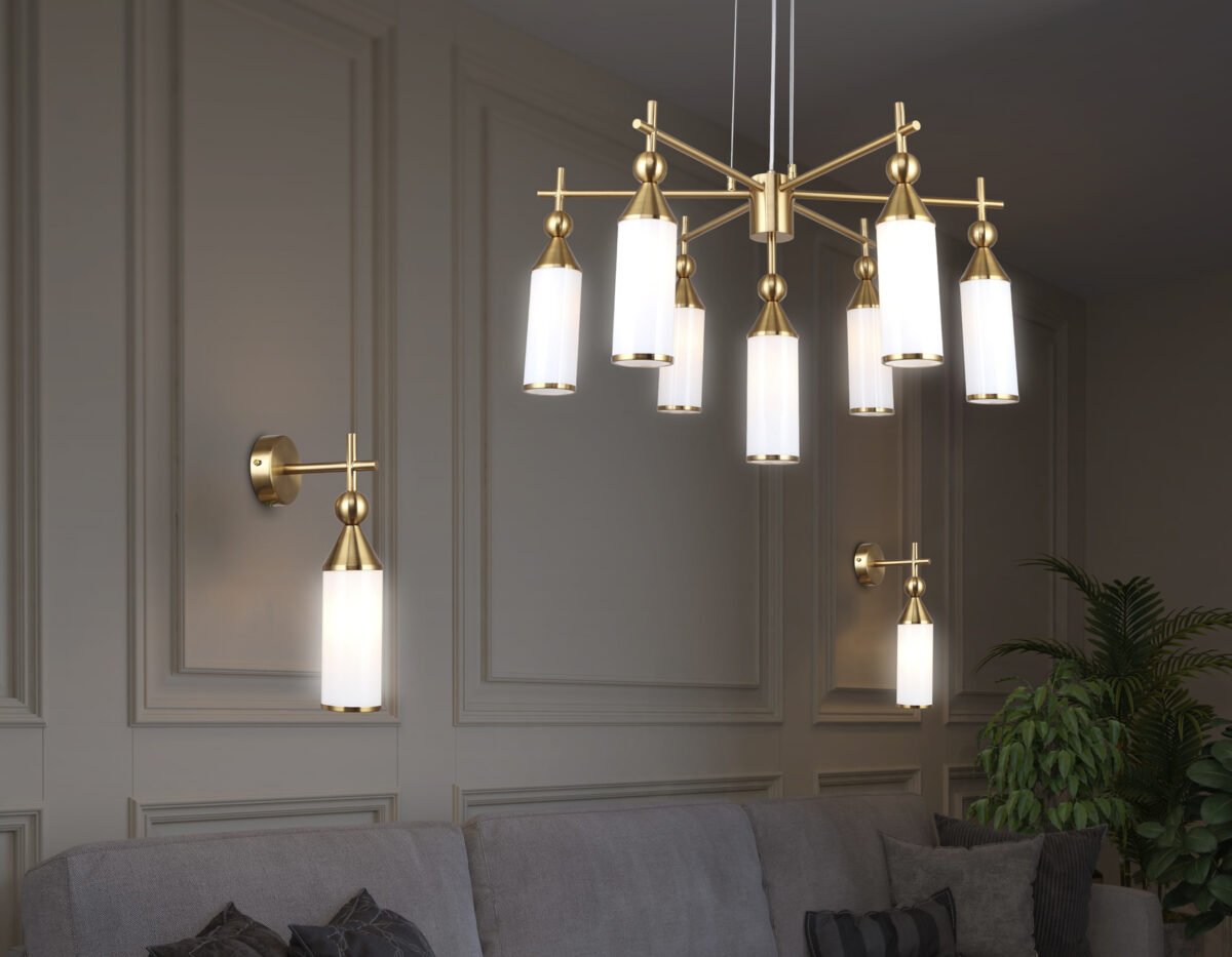 LH55280 BS/FR латунь/белый матовый E14 max 40W 140*80*310 — изображение 6