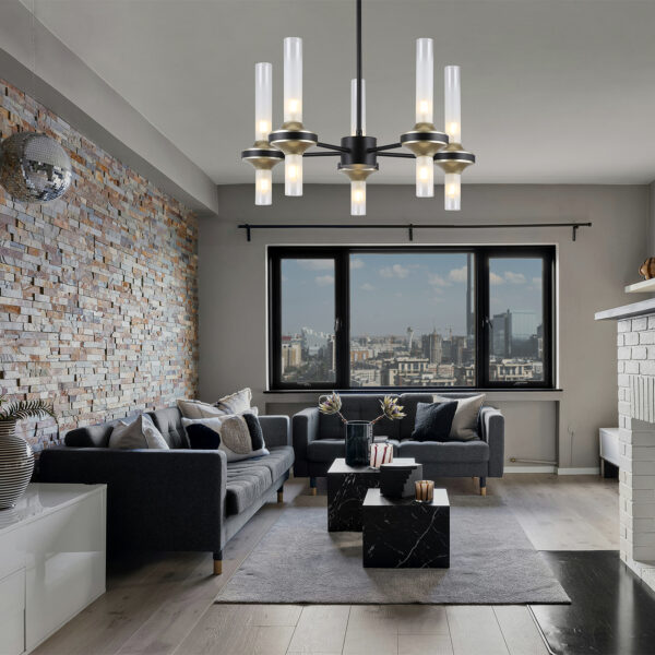 LH55351/10 BK/CGD/CL черный/золото/прозрачный G9/10 max 30W D550*690