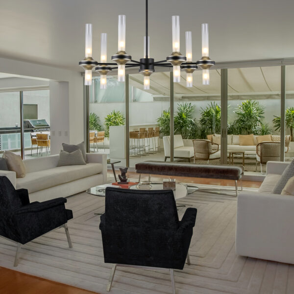 LH55353/14 BK/CGD/CL черный/золото/прозрачный G9/14 max 30W D750*690