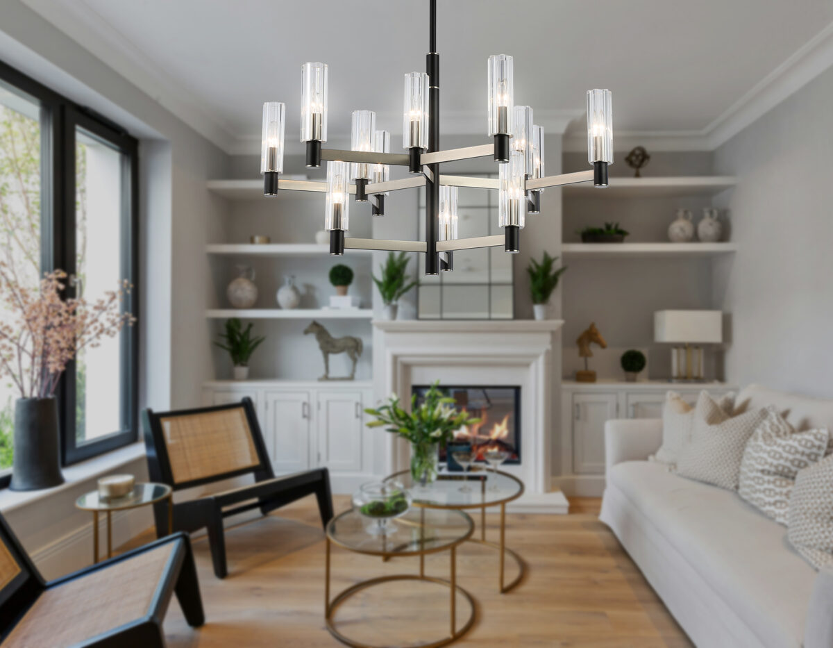 LH55505/12 SN/BK/CL сатин никель/черный/прозрачный E14*12 max 40W D860*905 — изображение 8