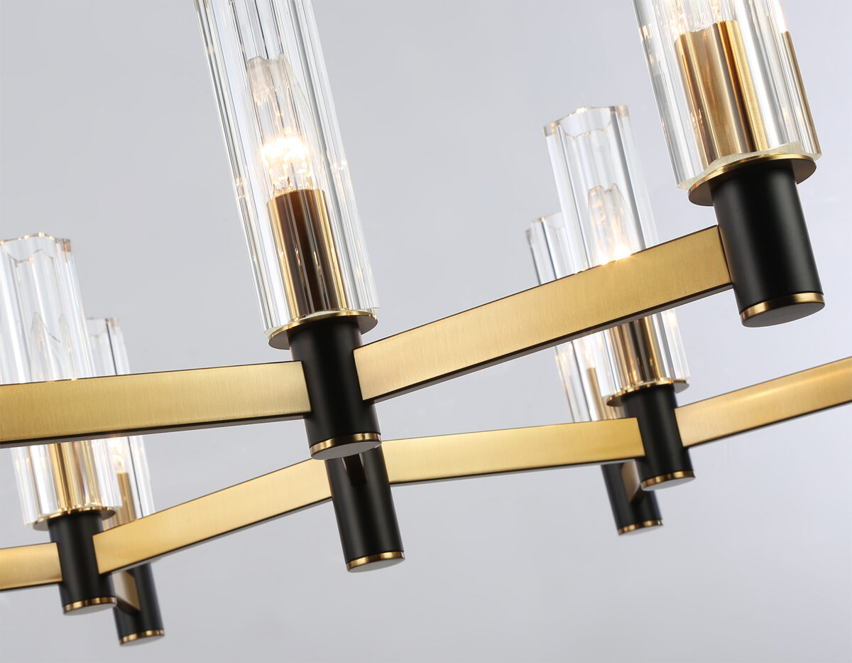 LH55513/9 BK/BS/CL черный/латунь/прозрачный E14*9 max 40W D760*760 — изображение 4