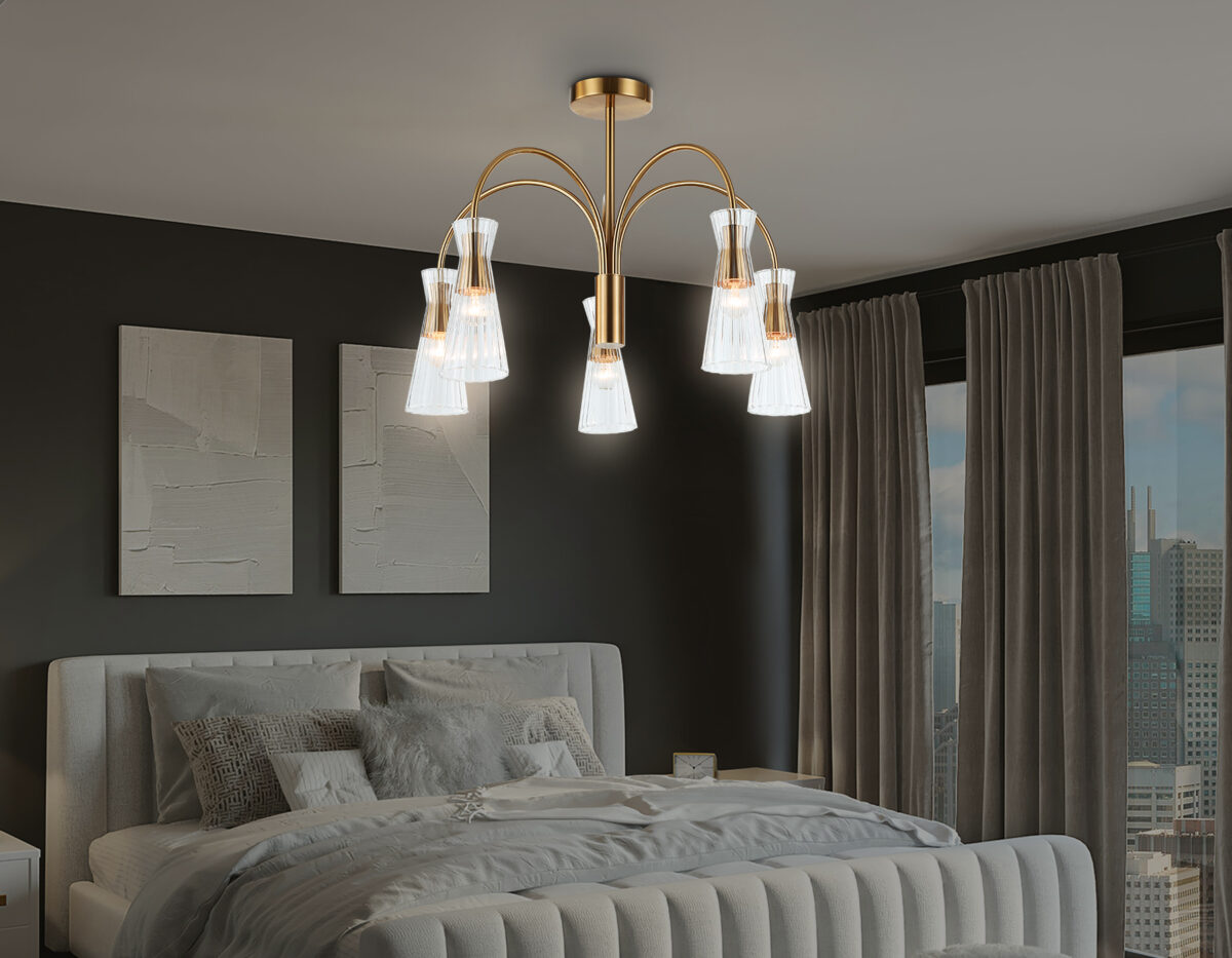 LH55701/5 BS/CL латунь/прозрачный E14*5 max 40W D600*440 — изображение 8