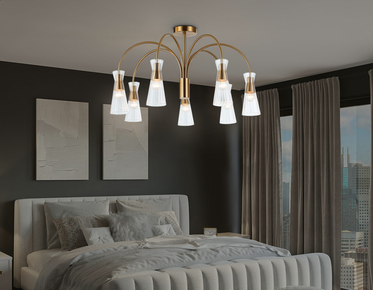 LH55703/7 BS/CL латунь/прозрачный E14*7 max 40W D745*460 — изображение 7