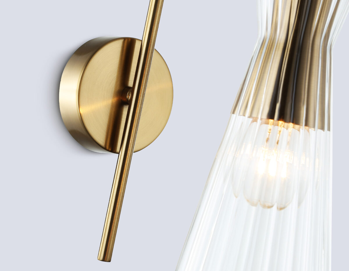 LH55705 BS/CL латунь/прозрачный E14 max 40W 220*90*300 — изображение 5