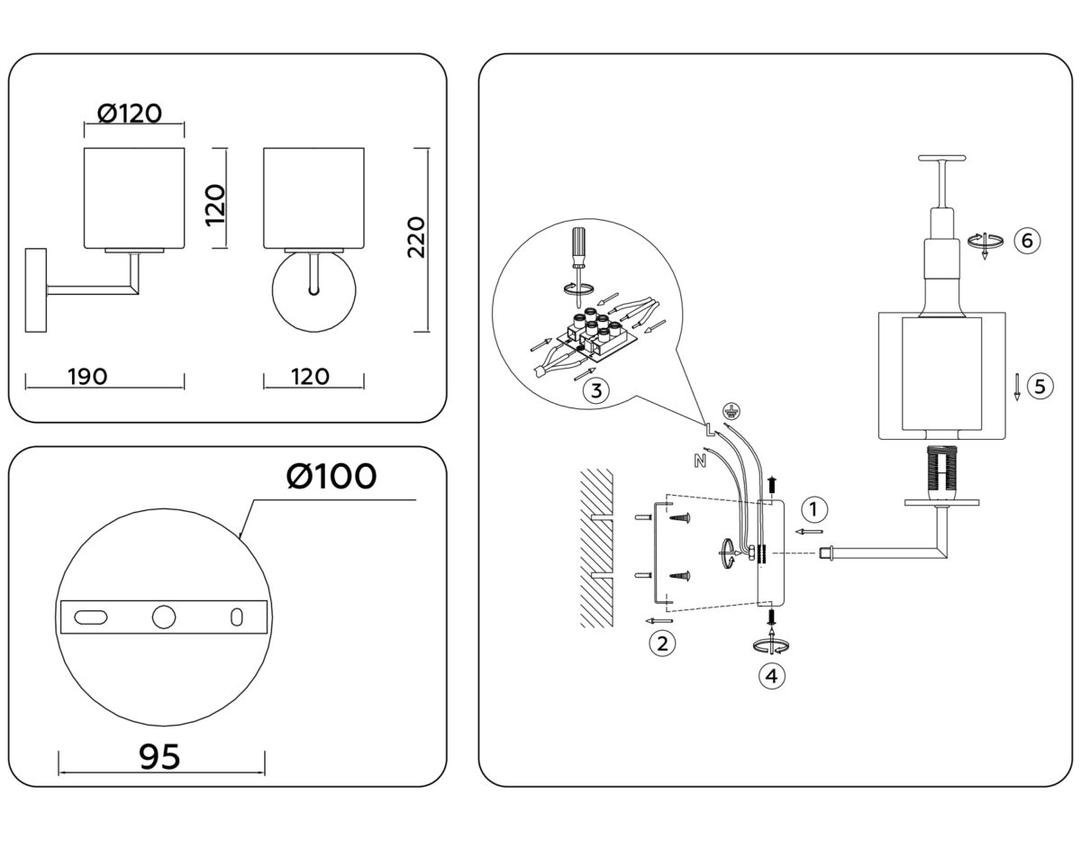 LH56005 СH/FR хром/белый матовый E14 max 40W 190*120*220 — изображение 6
