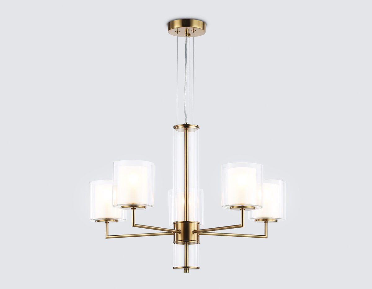 LH56011/5 BS/FR латунь/белый матовый E14*5 max 40W D640*1260 — изображение 1