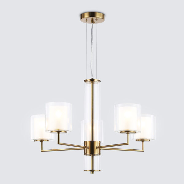 LH56011/5 BS/FR латунь/белый матовый E14*5 max 40W D640*1260