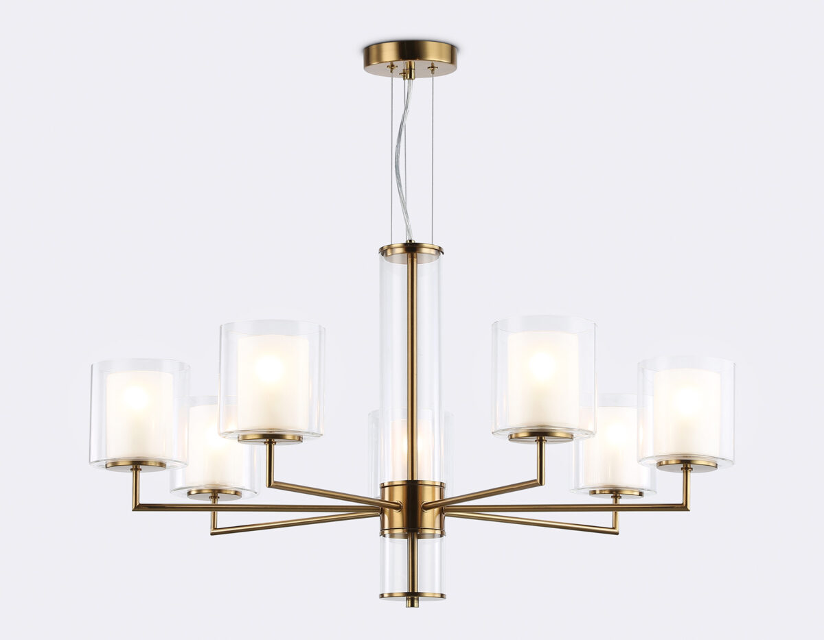 LH56013/7 BS/FR латунь/белый матовый E14*7 max 40W D790*1260 — изображение 1