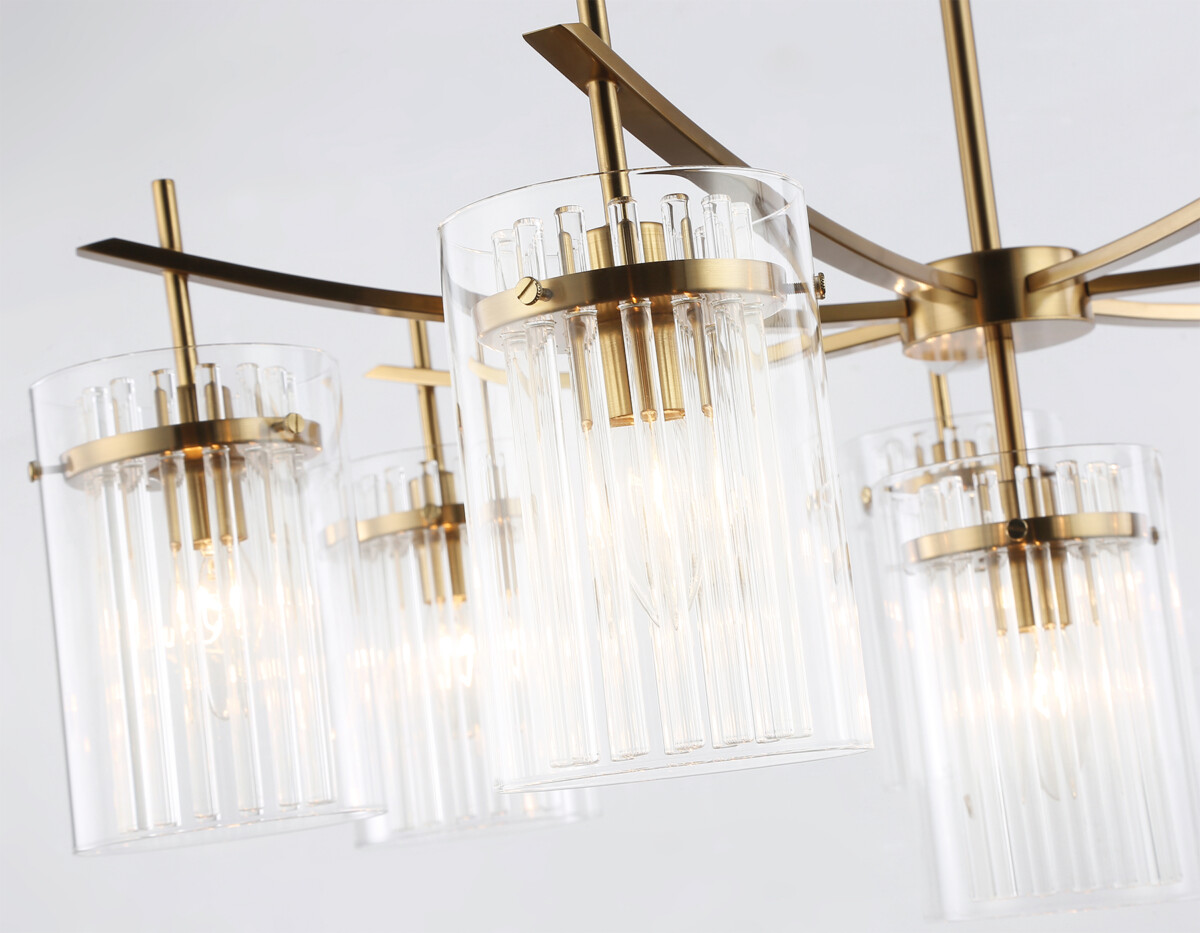 LH56033/7+1 BS/CL латунь/прозрачный E14*8 max 40W D790*1200 — изображение 4