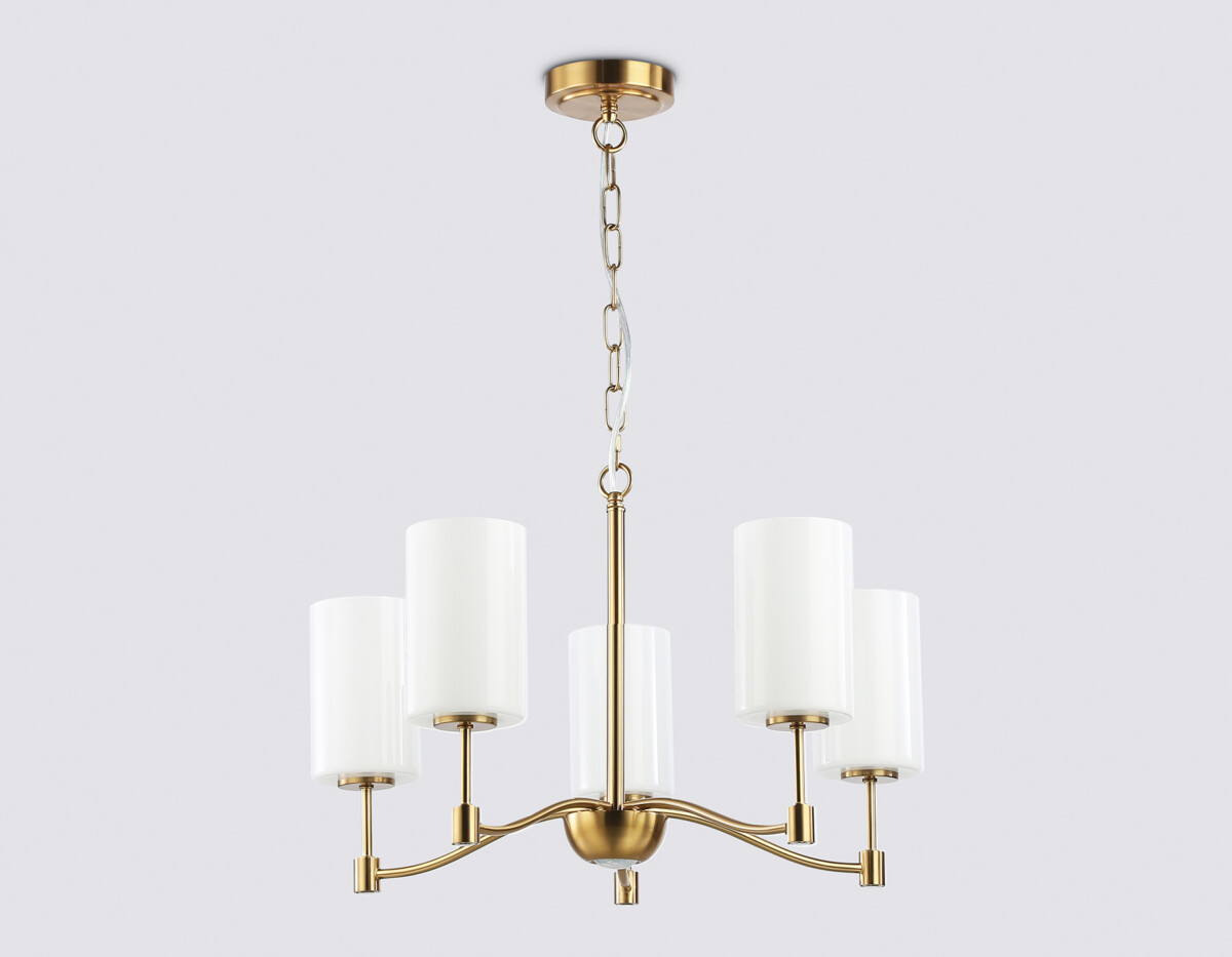 LH56051/5 BS/FR латунь/белый матовый E14*5 max 40W D590*950 — изображение 3