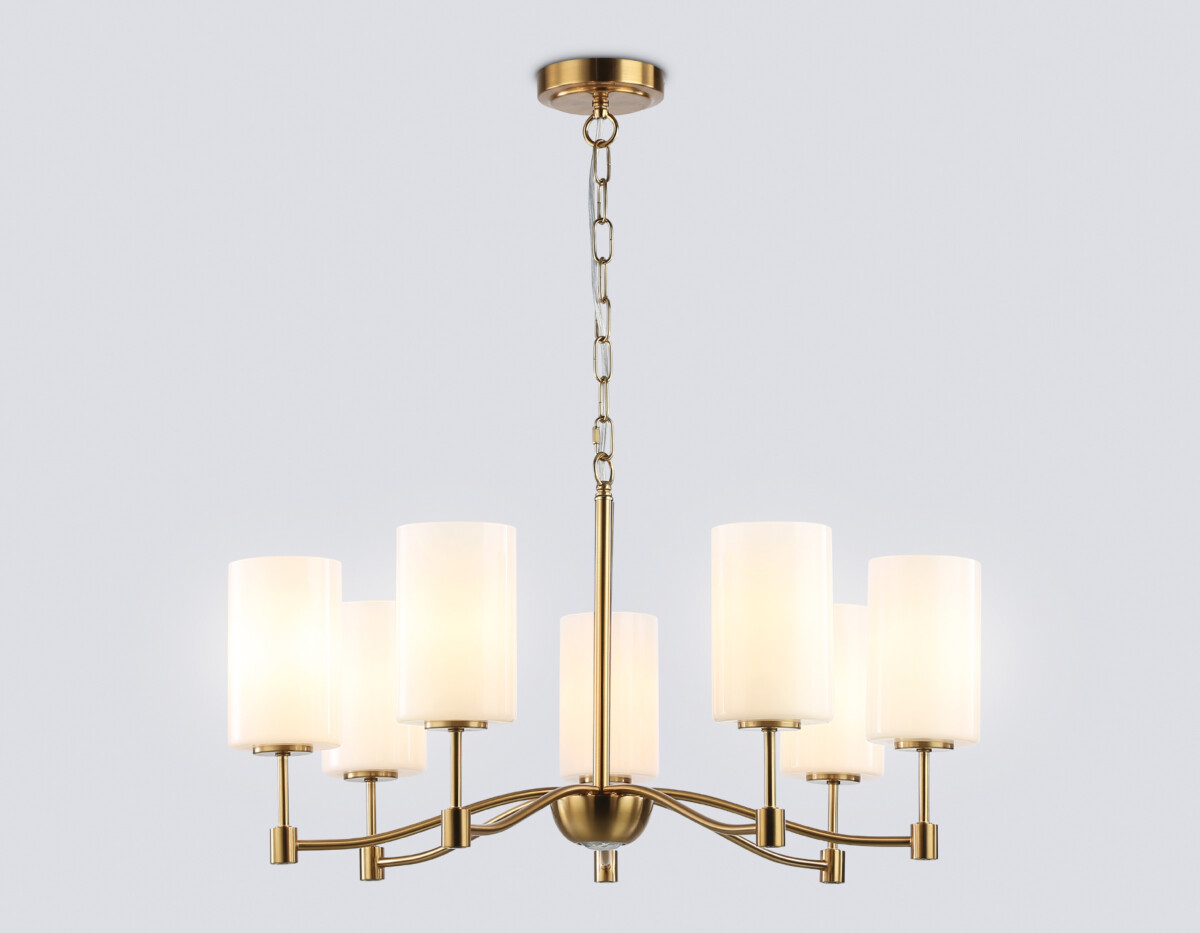 LH56053/7 BS/FR латунь/белый матовый E14*7 max 40W D680*950 — изображение 1