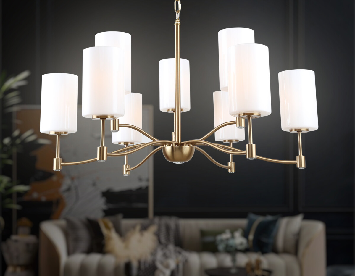 LH56054/6+3 BS/FR латунь/белый матовый E14*9 max 40W D765*1060 — изображение 8